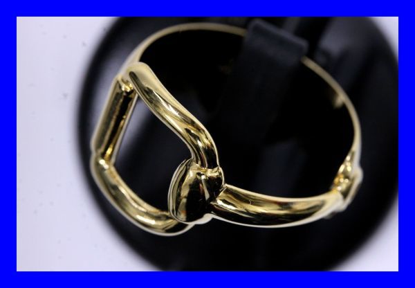 ●極上品 グッチ GUCCI スカーフリング スカーフ留め Dリング ホースビット ゴールドメッキ 金メッキ Z2930拍卖