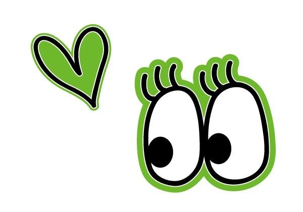 ワンポイント ぱっちりおめめ ステッカー 緑 面白ステッカー 屋外 汎用 ヘルメット タンク拍卖