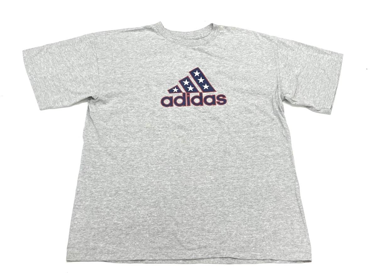 90s USA製 adidas アディダス Tシャツ L グレー拍卖