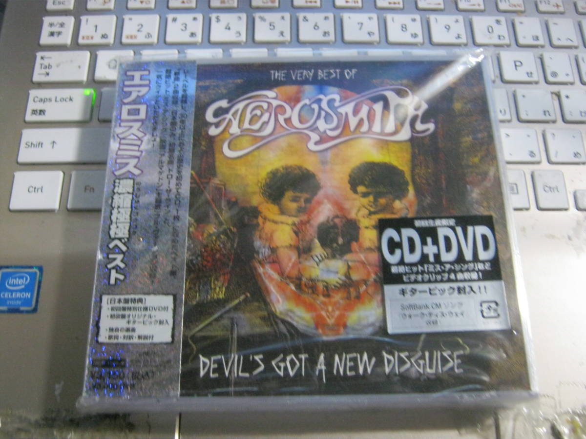 AEROSMITH エアロスミス / THE VERY BEST OF : DEVIL'S GOT A NEW DISGUISE 濃縮極極ベスト レア 帯付CD+DVD ピック欠 STEVEN TYLER拍卖
