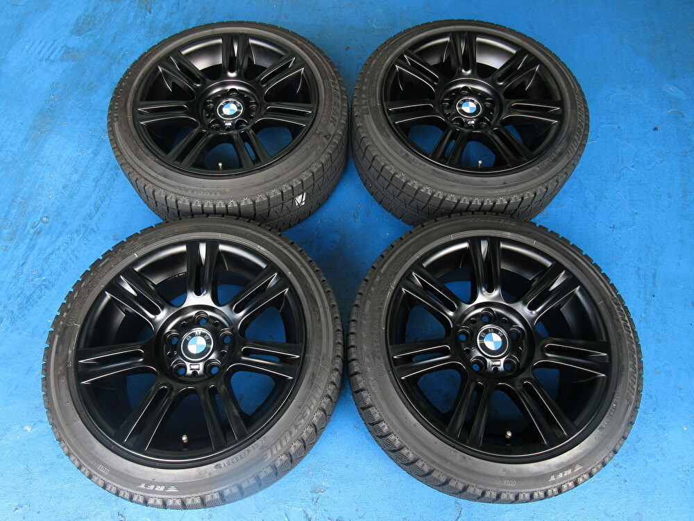 中古4本セット☆スタッドレス ブリヂストン ブリザックRFT 225/45-17&BMW純正 マットブラック塗装後未使用拍卖