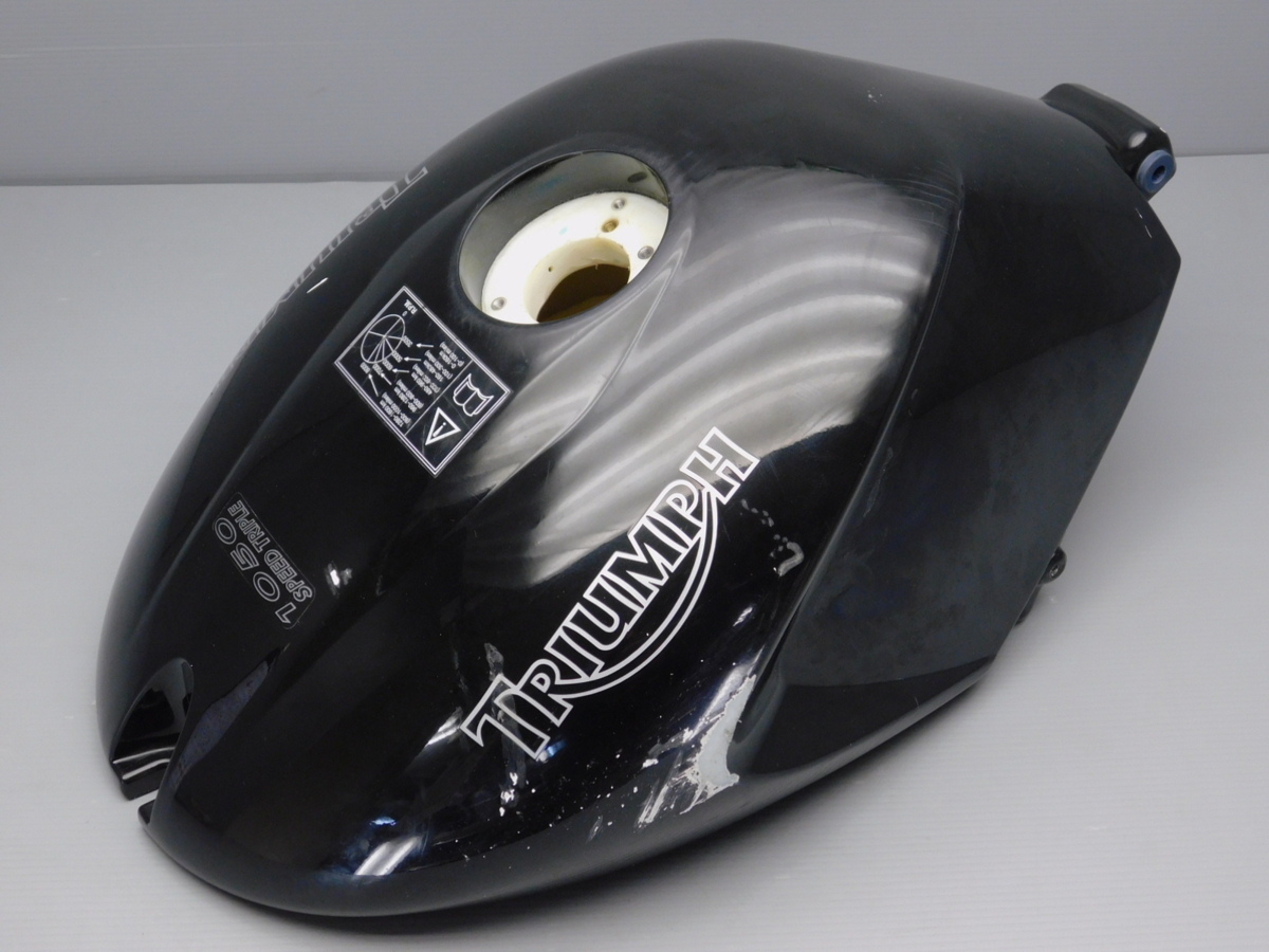 160 良好☆ Speed Triple スピードトリプル 純正 フューエル タンク 樹脂 凹み内サビ無!! 黒 ブラック拍卖