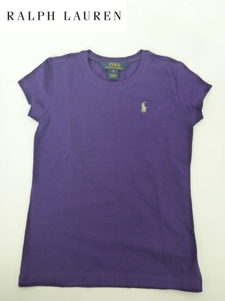 美品 ポロ ラルフローレン ★◆紫 パープル ポニー刺繍 半袖 Tシャツ S 7 120くらい拍卖