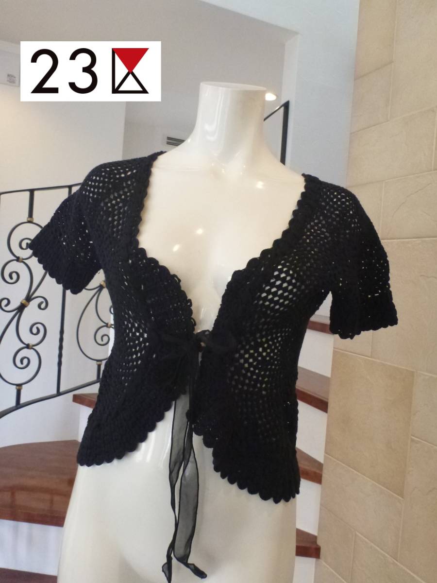 23区 ★オンワード樫山 黒 ブラック ボレロ 38 M相当拍卖