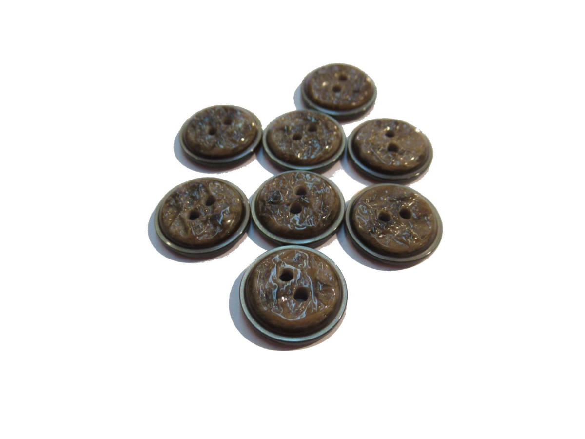 手芸 和洋裁用釦 ボタン 柄入り二つ穴ボタン(13mm10個入り)ブラウン b1855-45拍卖