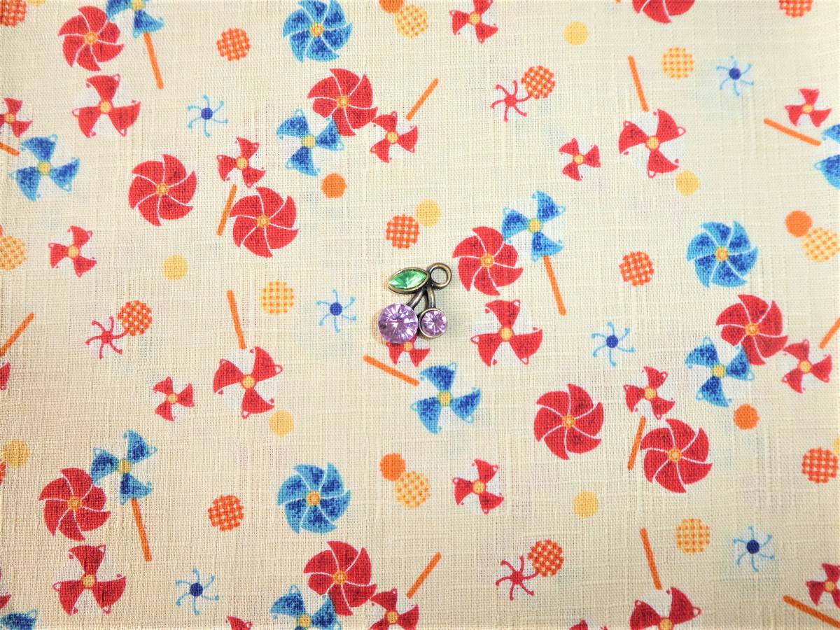 即決★レア はなちゃん風車柄生地生成り★レトロ昭和ルシアン文化人形和柄おもちゃ拍卖