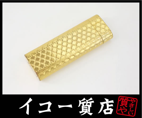 イコー質店 カルティエ ★希少 オーバーホール・フルメンテ済み オーバルガスライター ゴールド 総柄デザイン RY6256拍卖