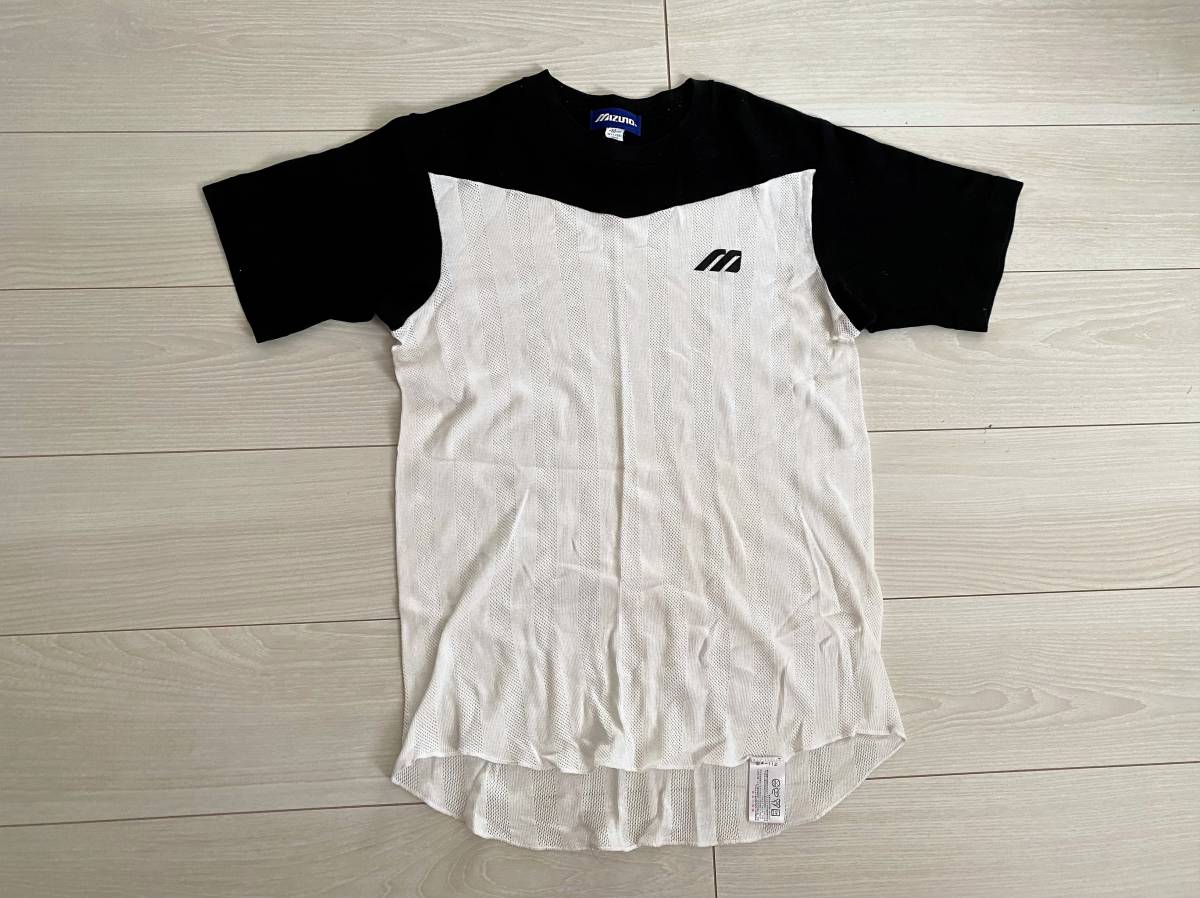 ★ミズノ MIZUNO 半袖Tシャツ 野球 ベースボール Mサイズ 日本製 白/黒★拍卖