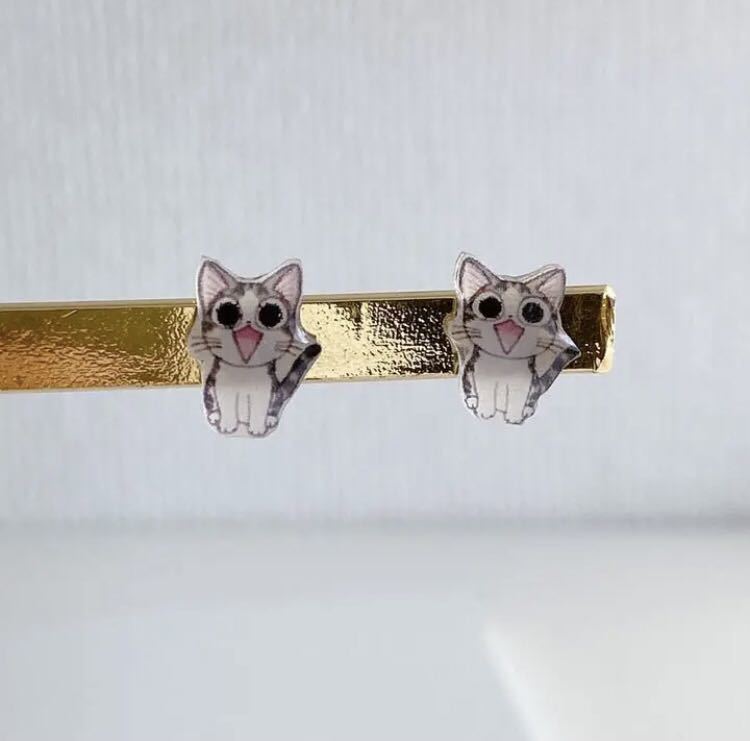 猫モチーフ ピアス ポストsilver925 刻印あり拍卖