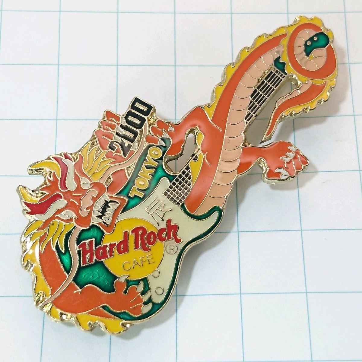 送料無料)Hard Rock Cafe 龍 ギター 東京 ハードロックカフェ PINS ブローチ ピンズ A08868拍卖