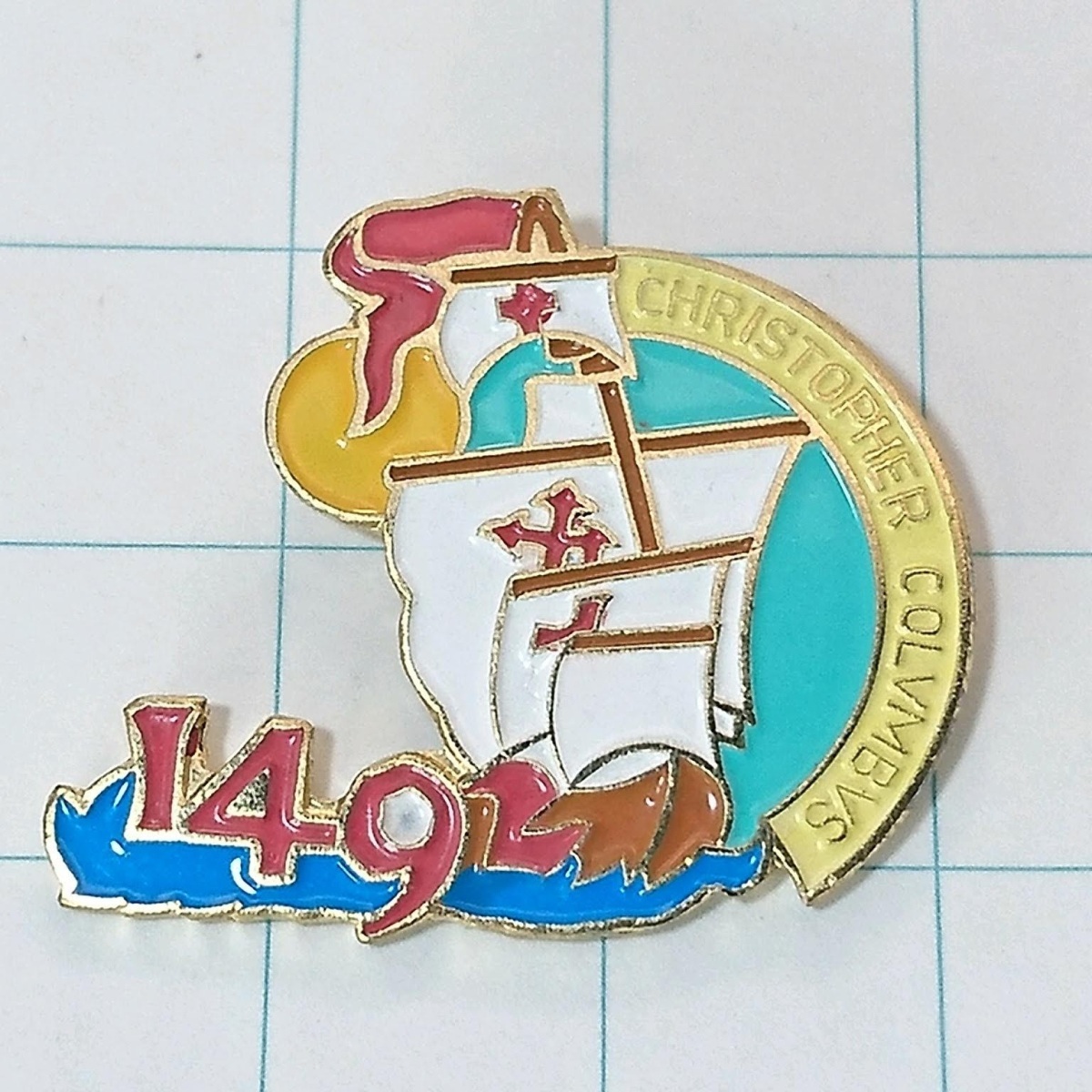 送料無料)クリストファー コロンブス 帆船 ピンバッジ PINS ピンズ A08884拍卖