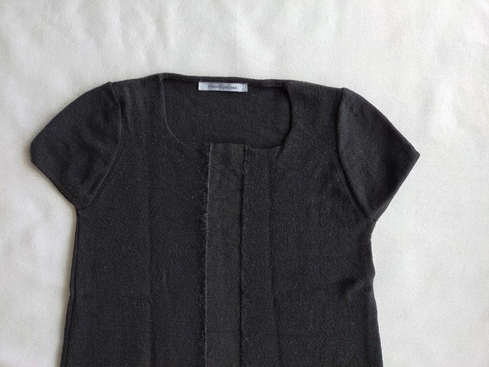 イタリア製 LAPIS BEAMS ROBERTO COLLINA ニット ワンピース 黒 S 半袖 ノースリーブ ミニ スカート ドレス beauty&youth beams iena plage拍卖