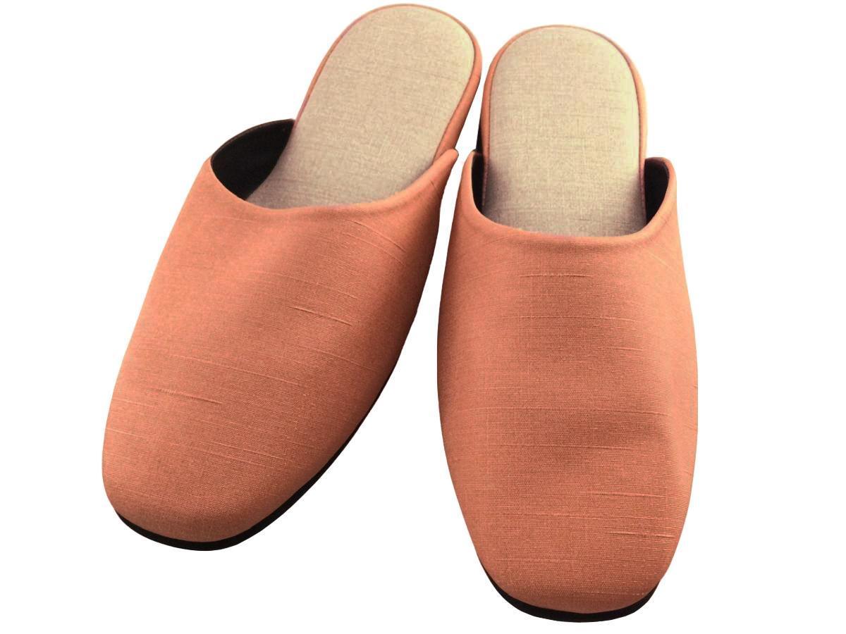 スリッパ 来客用 お手入れしやすい 高反発ウレタン 3層構造 L 24.5~26cm シャーベットオレンジ拍卖