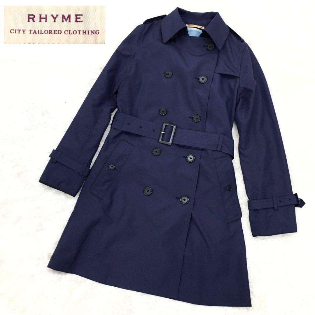 ORIHICA RHYME オリヒカ ライム トレンチコート ビジネス 着脱ライナー オールシーズン レディース サイズSS 紺色拍卖