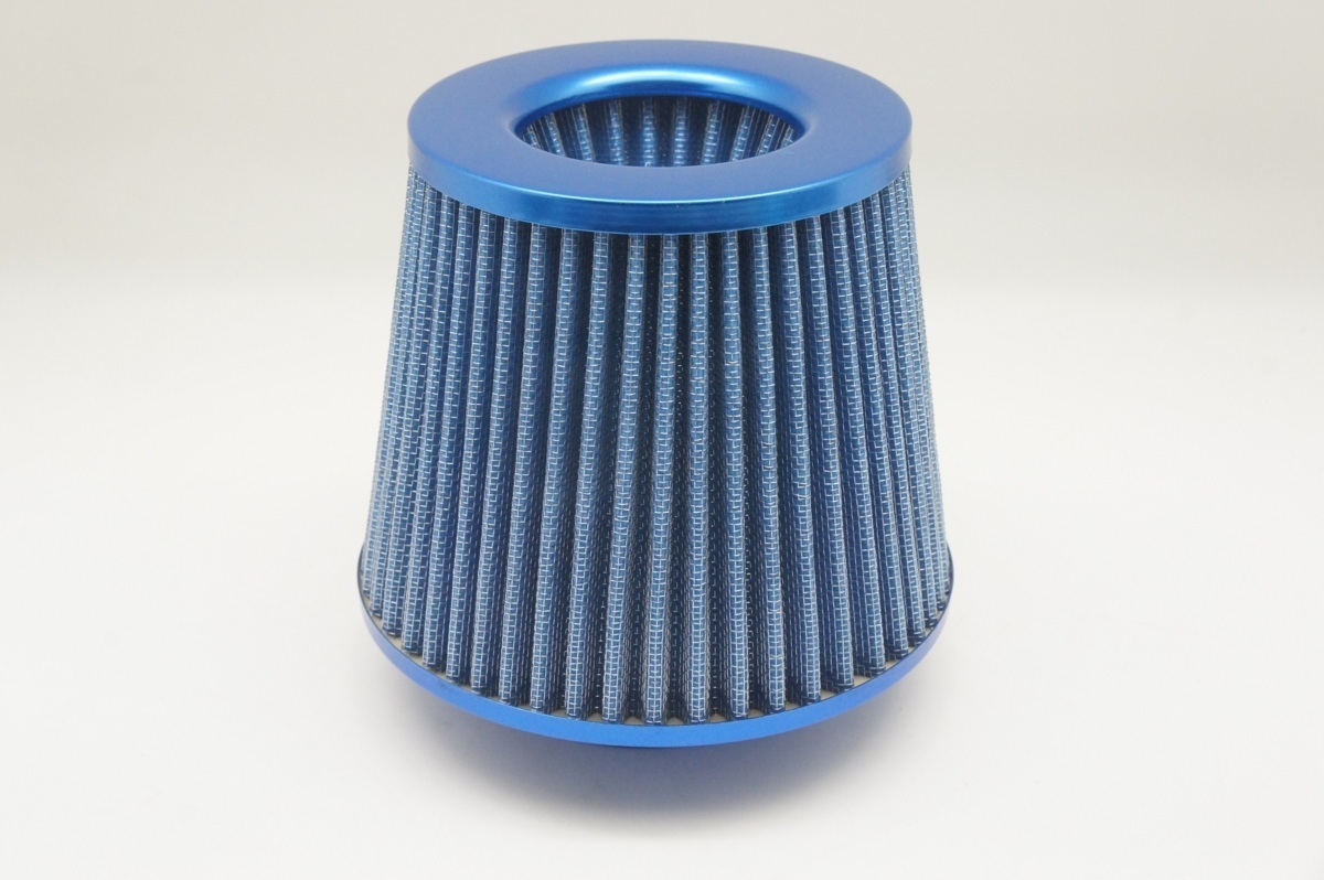 汎用 メッシュタイプ  エアクリーナー フィルター 76mm ブルー拍卖