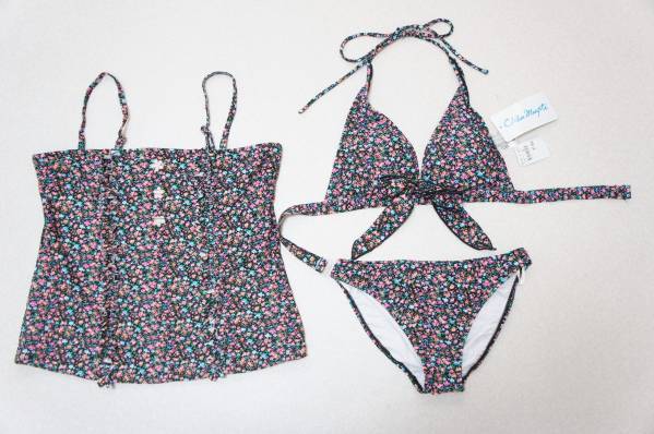 ●水着 13L●Cebu monpti◆ソフト三角ビキニ*ラッシュガード小花拍卖