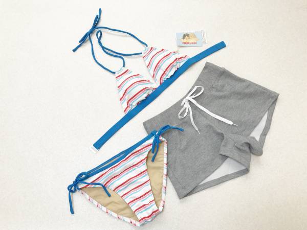 ●水着 7S●フィオルッチ★マルチボーダー*ソフト三角ビキニ*3点拍卖