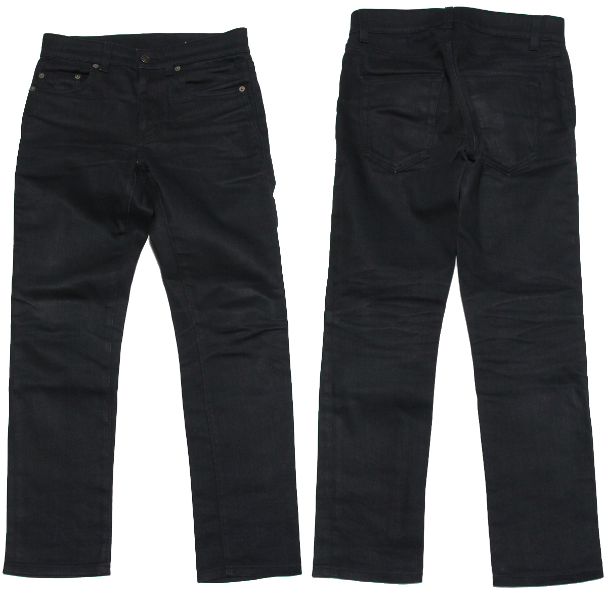 サンローラン ストレッチ スキニー デニムパンツ 黒 ブラック D02 M/SK-LW 拍卖
