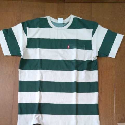 正規 中古美品 ノースフェイス 半袖Tシャツ アイボリー×グリーン L レターパックプラス拍卖