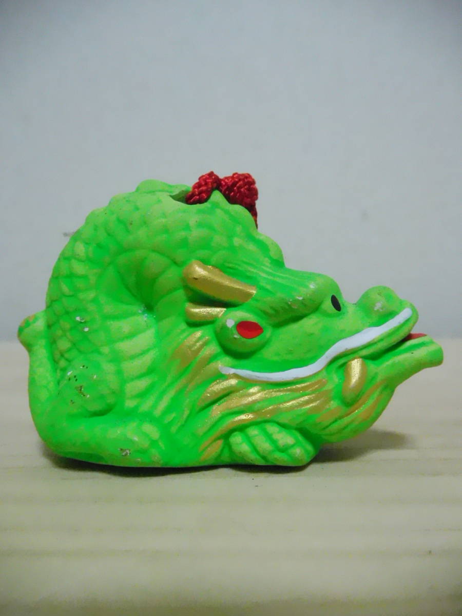 N92-15W 土鈴 十二支 辰 龍 陶器 中古 高さ約4.4cm (F-4右)拍卖