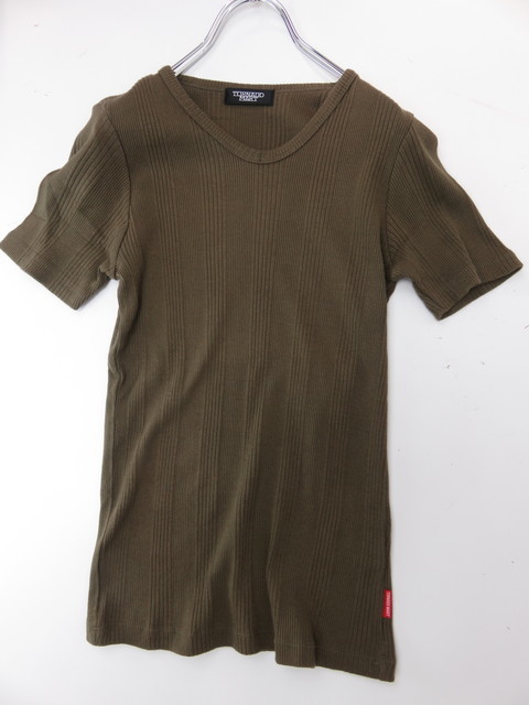 【送料無料】トルネードマート TORNADO MART 半袖カットソー リブ素材 茶 S拍卖