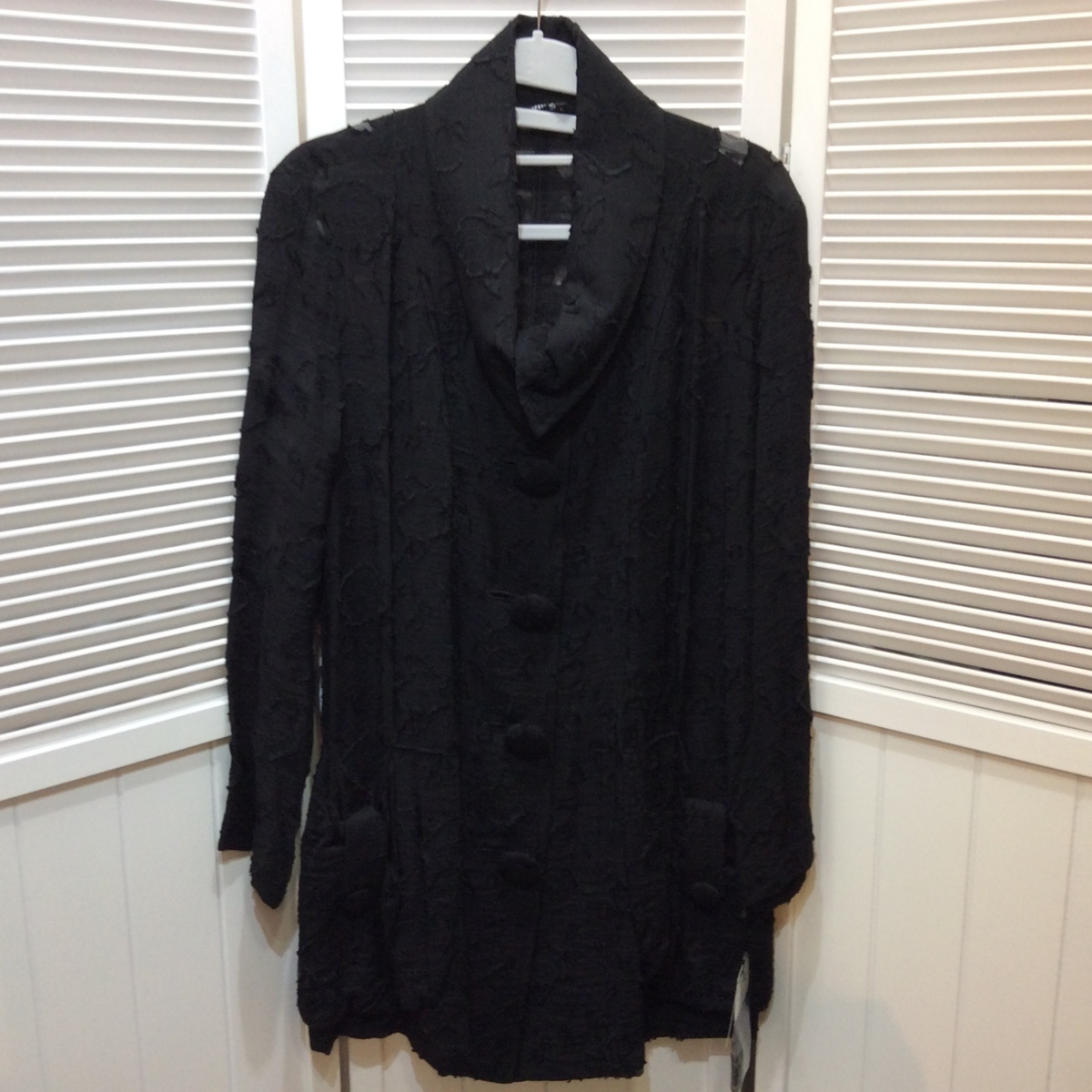 未使用☆ventofiore 婦人 綿 デザインコート F フリーサイズ ブラック拍卖