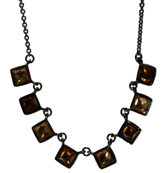 オレンジ色 ストーン チェーン40cm アジャスター8cm ネックレス アクセサリー ペンダント拍卖