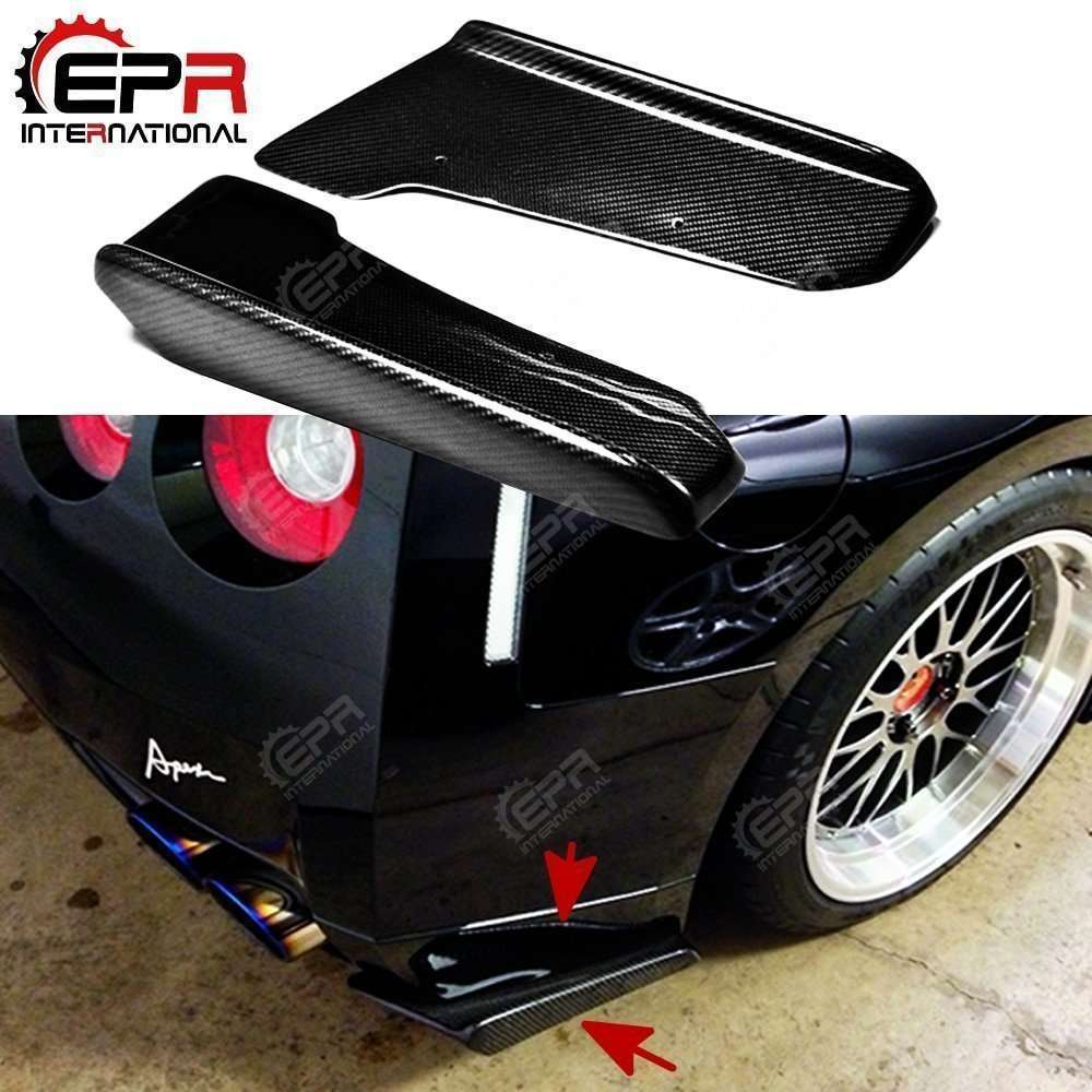 車 外装 Car-styling J-Style Carbon Fiber Rear Bumper Extension Glossy Finish Bumper Spat Tun Y1127拍卖