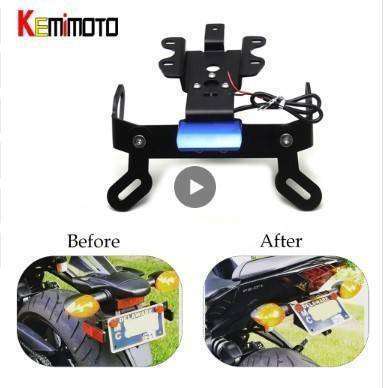 KEMiMOTOー フェンダー エリミネーター ナンバープレート ブラケットホルダー LED ライト YAMAHA MT07 FZ07 2014 2015-2017 2018拍卖