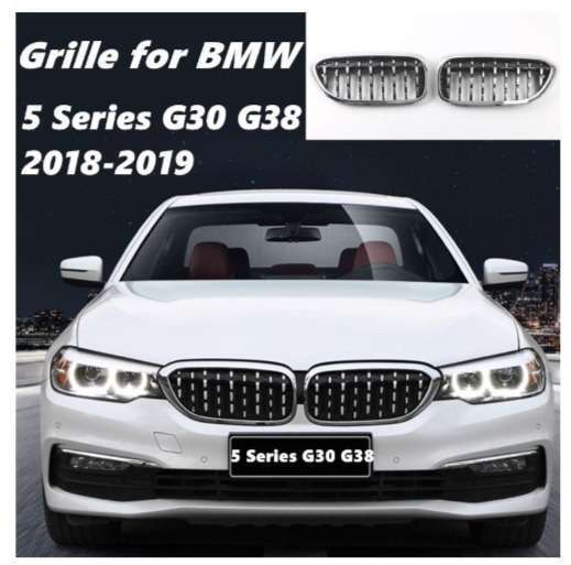 全3色 BMW ペアフロント グリル BMW New 5 Series G30 G38 2018-2019 ダイヤモンドグリル 流星スタイル拍卖