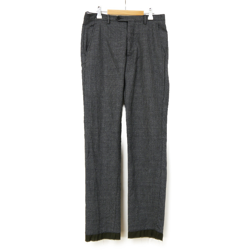 メゾンマルジェラ Maison Margiela トラウザーズ メンズ サイズ46 グレー 千鳥格子 ウールパンツ拍卖