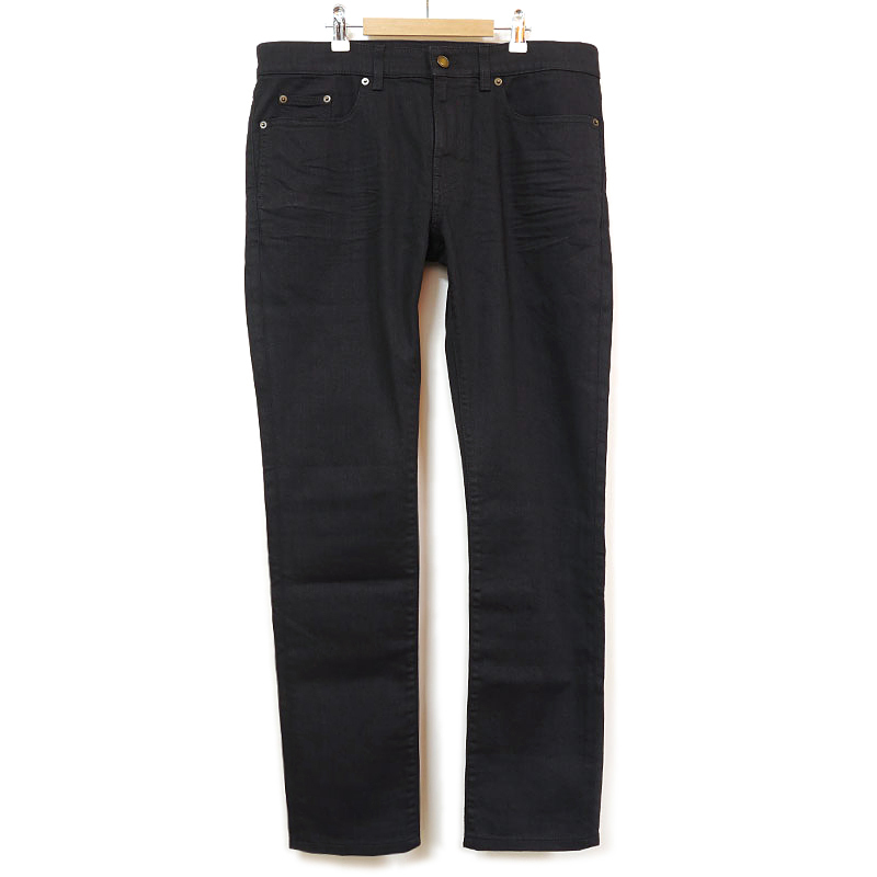 サンローラン SAINT LAURENT スリムフィットジーンズ コットン メンズ 33インチ ブラック 保存袋付拍卖