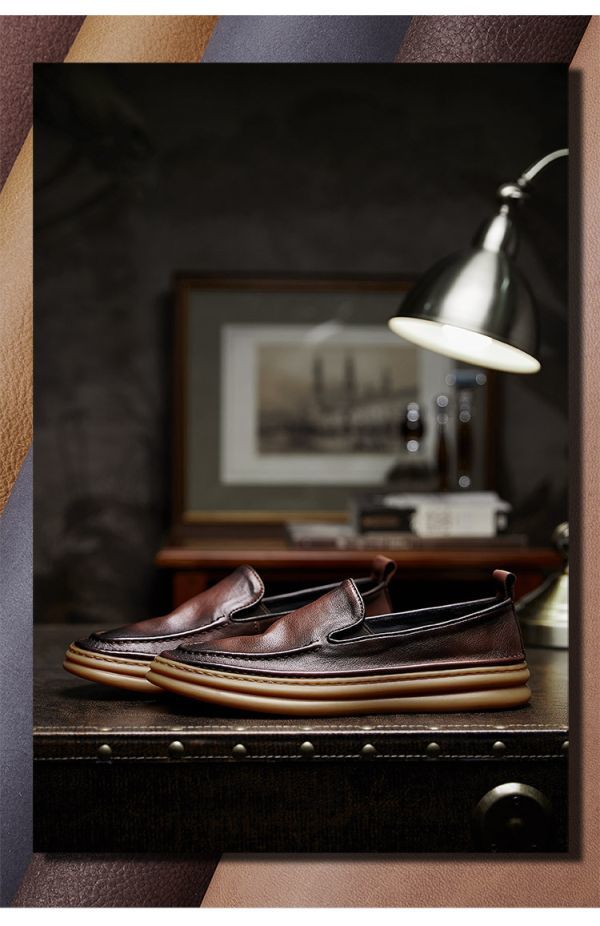 新品 ローファー メンズ おしゃれ スリッポン カジュアル 本革 ドライビングシューズ 春夏 デッキシューズ 3128 ブラウン26cm/42拍卖