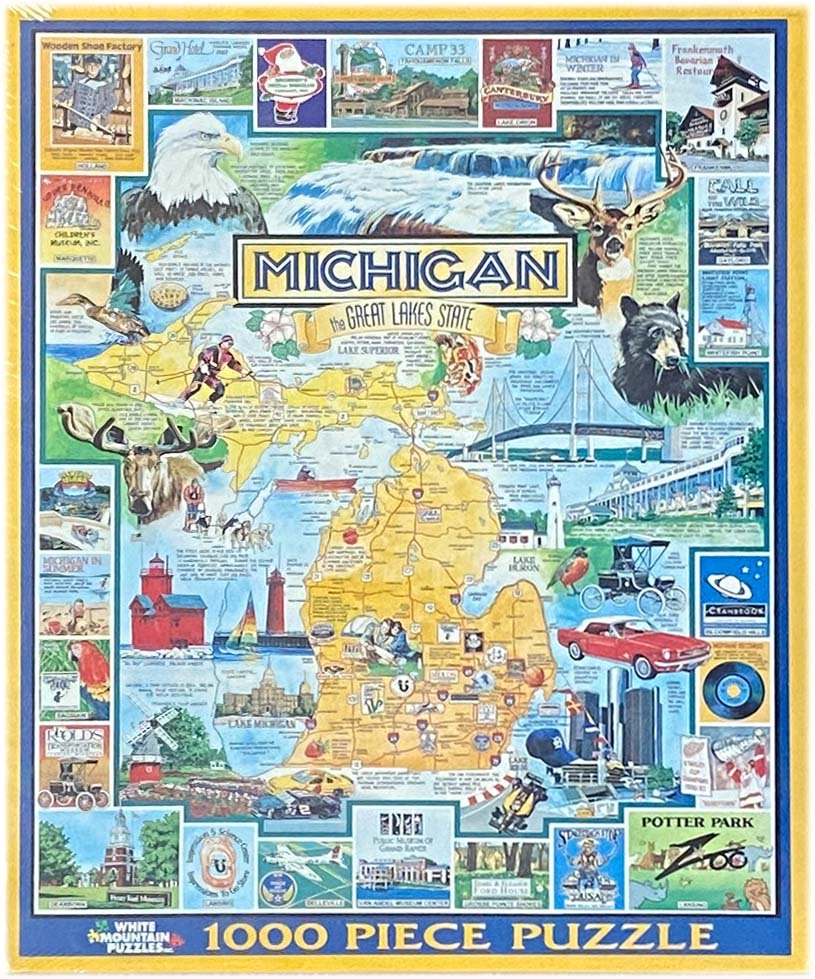 ■新古品・未開封■WHITE MOUNTAIN PUZZLES 「MICHIGAN the Great Lakes State」■1000 EXTRA LARGE PIECES■61cm×76cm■ジグソーパズル拍卖