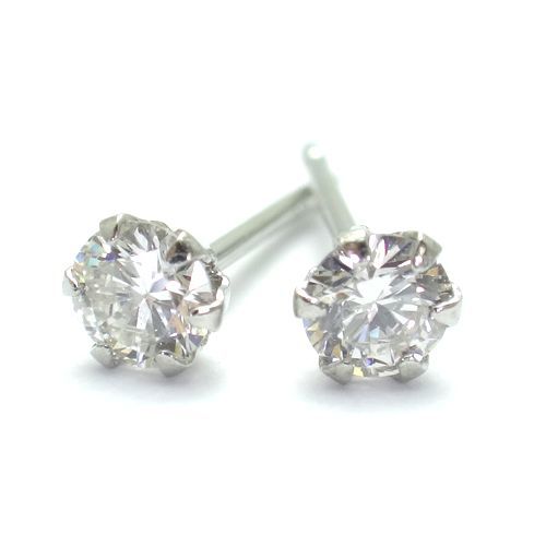 Pt900 天然 ダイヤモンド 3mm 計0.20ct SI プラチナ スタッドピアス ジュエリー 永遠の輝き サブピアス 4月誕生石 箱付き拍卖