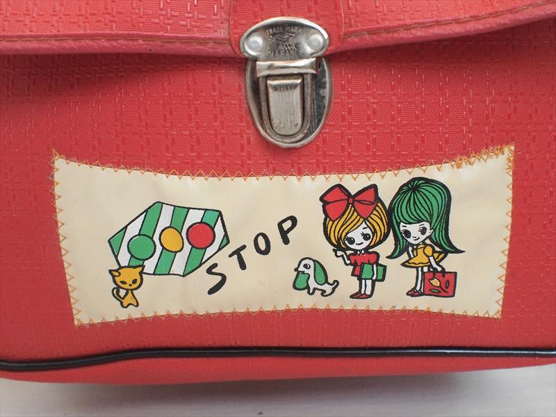 レトロビンテージ文具雑貨*難有デッド・ネコと犬と可愛い女の子のスクールバッグ☆ディスプレイカバン拍卖