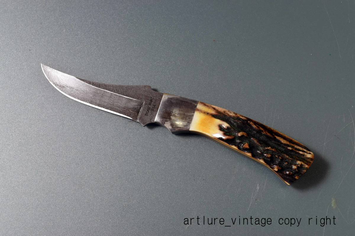 ●★VINTAGE KNIFE; ●★BEAR MGC CUTLEY●★ *544**7-7/8 INCH *●★DAMASCUS* STAG USA MADE(4104)outodoor #fishing拍卖