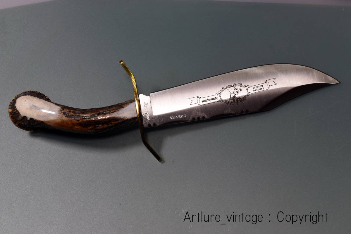 ★vintage knife★★1996年製REMINGTON Crown Stag Bowie Knife LIMITED EDITION セリアル#2079/2500 USA MADE(4124) 拍卖