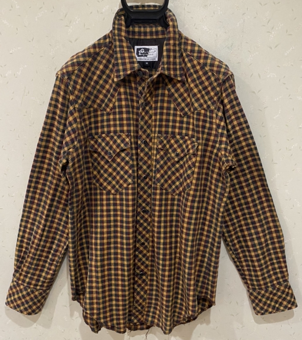 *エンジニアドガーメンツ ENGINEERED GARMENTS ネペンテス チェック ウエスタンシャツ ネルシャツ トップス USA製 M      BJBB.E拍卖