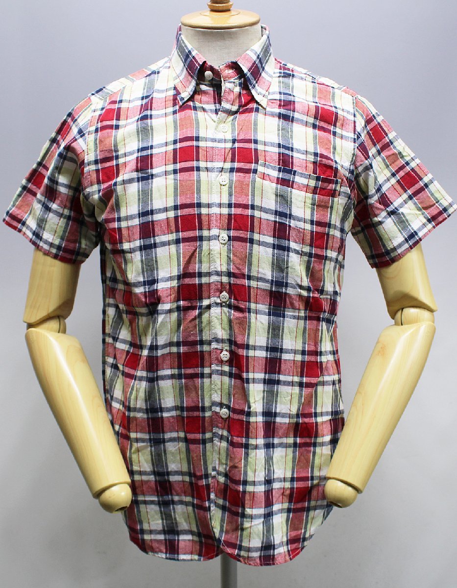 Warehouse (ウエアハウス) 半袖チェック BDシャツ 美品 size 34(XS) / ボタンダウン拍卖