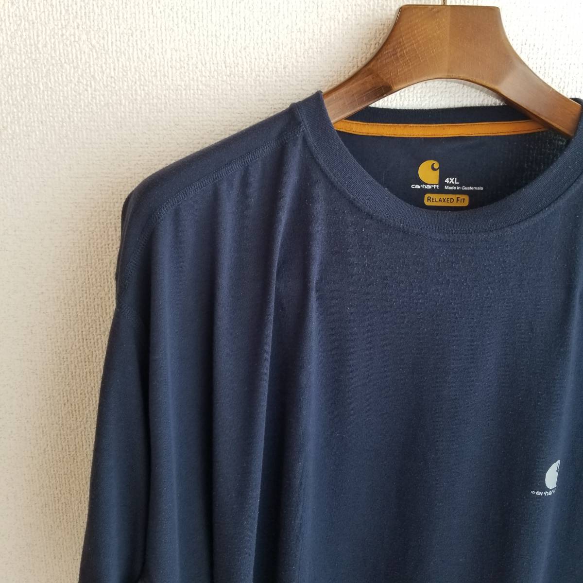 Carhartt カーハート トップス Tシャツ 無地 ラウンドネック ロゴ 半袖 メンズ ネイビー サイズ4XL Xmm12拍卖