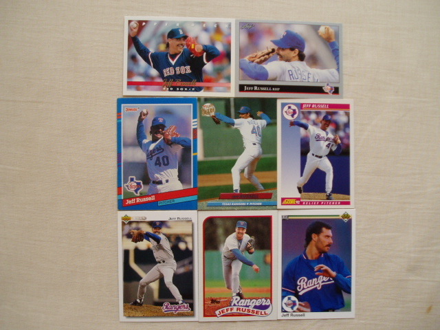 ジェフ・ラッセル【JEFF RUSSELL】8枚セット◆テキサスレンジャーズ ボストンレッドソックス RE拍卖