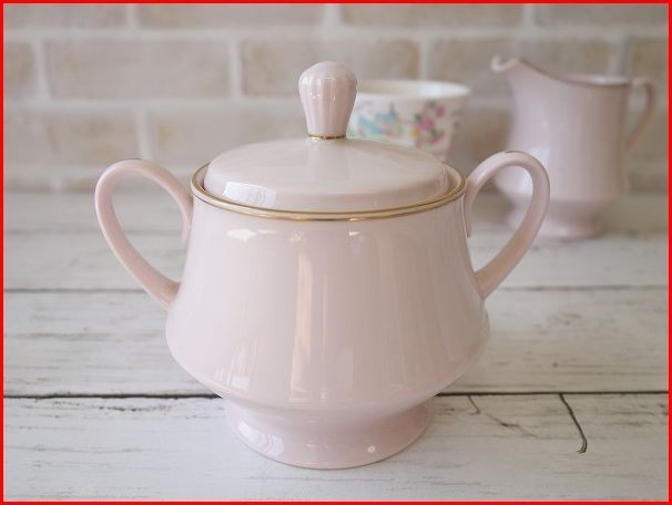 ブランド 食器 ノリタケ シュガーポット ピンク レンジ不可 食洗機対応 日本製 調味料入れ 砂糖入れ 塩入れ 陶器 保存容器 北欧風 珈琲拍卖