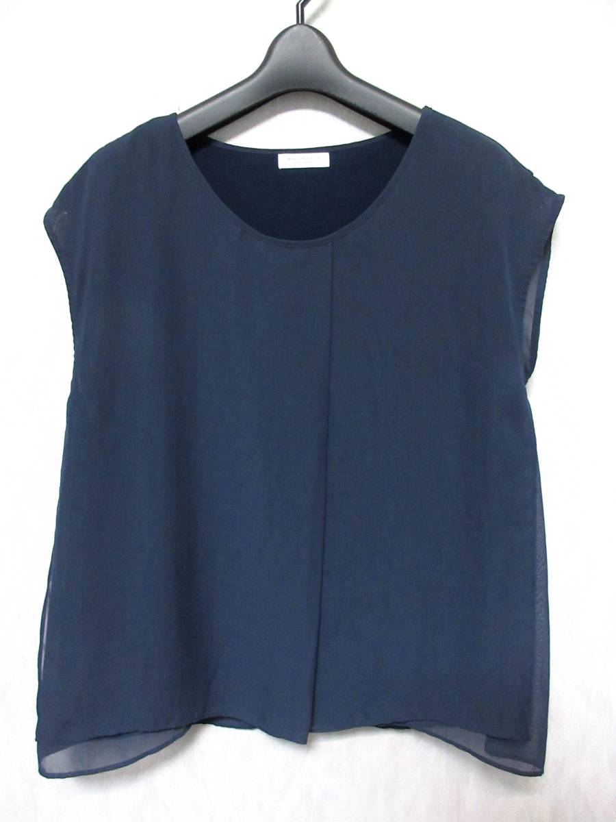 B&Y ビューティー&ユース カットソー ノースリーブ レディース 紺 ネイビー yg803拍卖