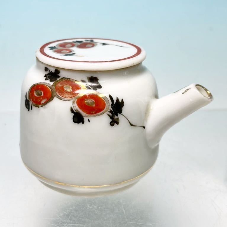 ☆ 煎茶道具 有田焼 肥前 赤絵 金彩 菊花 急須 (箱無し)急須 茶器拍卖