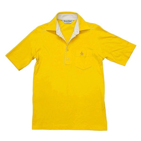 261162★【1】Munsingwear GrandSlam ボーダーライン 半袖 ポロシャツ イエロー マンシングウェア グランドスラム メンズ拍卖
