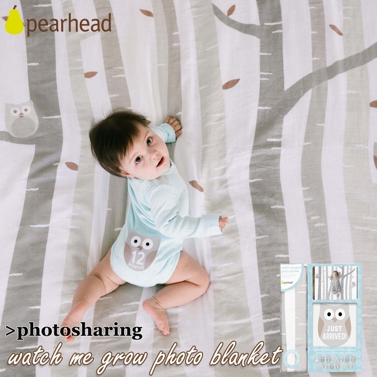 ペアヘッド フォト ブランケット オウル スワドル メモリアル 月齢 フォトシーツ 寝相アート 月齢 年賀状 Pearhead拍卖
