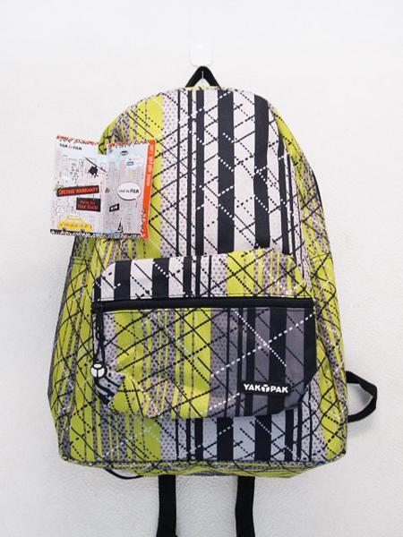 YAKPAK デイバッグ立体ポケットリュックバッグ 黄イエローxステッチライン / BROOKLYN.NY ヤックパックBAG鞄カバン拍卖
