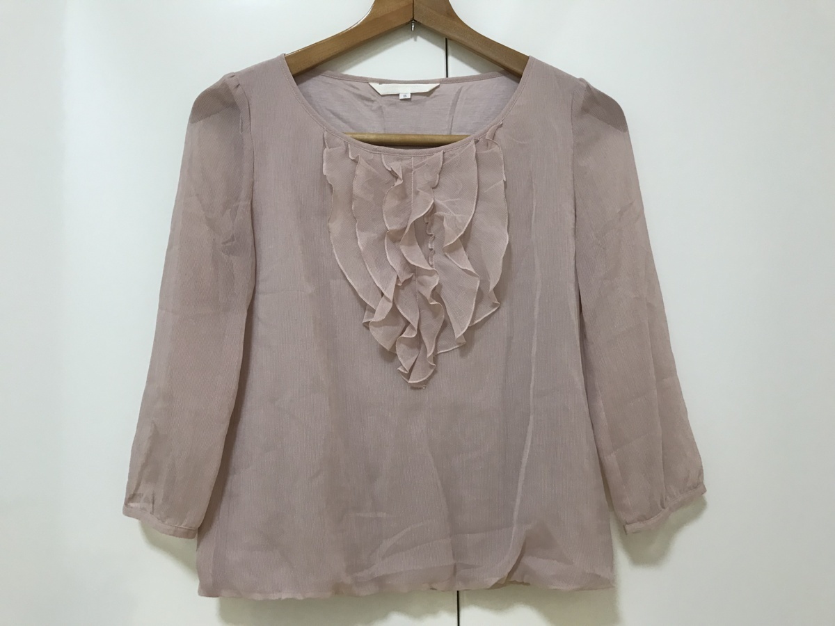 ■【YS-1】 ナチュラルビューティー NATURAL BEAUTY ■ 7分袖 長袖 ブラウス シャツ ■ ベージュ系 ■ サイズ36 【東京発 手渡し可能】■D拍卖