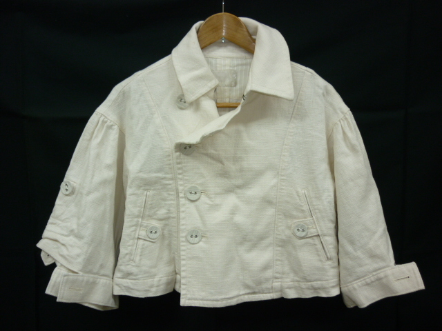 【YS-1】■オリーブ デ オリーブ OLIVE des OLIVE レディース ショートジャケット 着丈42cm ホワイト系 ■東京発■拍卖